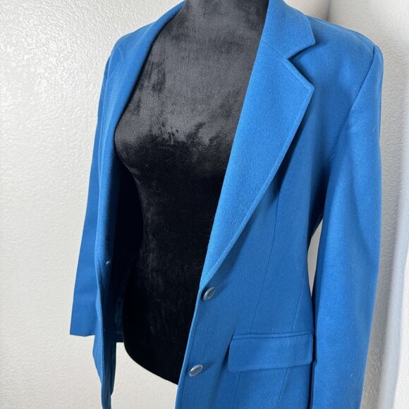 Vintage Pendleton Womens Blue Blazer Size 6 100% Virgin Wool Two-Button Tailored - Picture 6 of 9